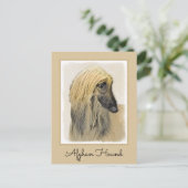 Afghan Hound Malerei - Niedliche Original Dog Art Postkarte (Stehend Vorderseite)