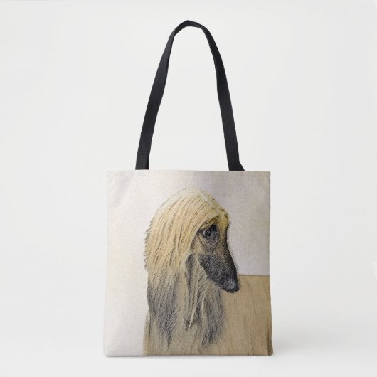 Afghan Hound Malerei - Niedliche Original Dog Art Tasche (Vorderseite)