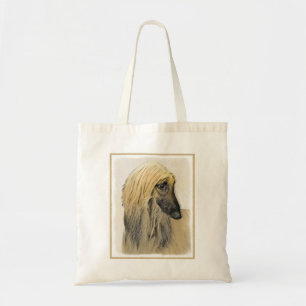 Afghan Hound Malerei - Niedliche Original Dog Art Tragetasche