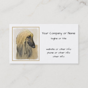 Afghan Hound Malerei - Niedliche Original Dog Art Visitenkarte