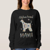 Afghan Hound Mama Floral Hund Mama Liebe Sweatshirt (Vorderseite)