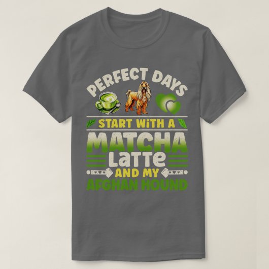 Afghan Hound Matcha Latte T-Shirt (Design vorne)
