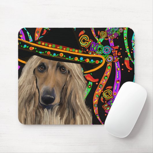 Afghan Hound Mexiko Mousepad (Mit Mouse)
