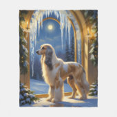 Afghan Hound mit Weihnachtslichtern Feiertag Fleecedecke (Vorderseite)