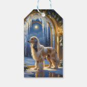 Afghan Hound mit Weihnachtslichtern Feiertag Geschenkanhänger (Rückseite)