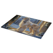 Afghan Hound mit Weihnachtslichtern Feiertag Schneidebrett (Ecke)