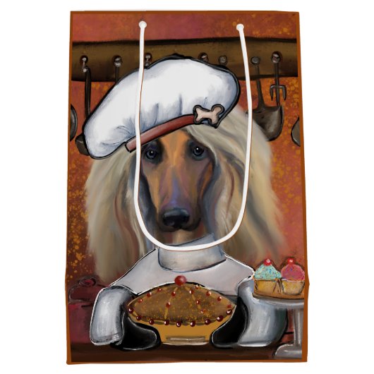 AFGHAN HOUND MITTLERE GESCHENKTÜTE (Rückseite)