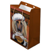 AFGHAN HOUND MITTLERE GESCHENKTÜTE (Rückseite Schrägansicht)