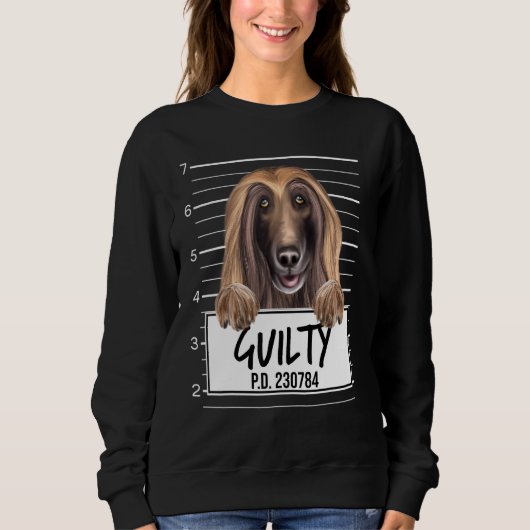 Afghan Hound-Mugshot schuldig Hund Sweatshirt (Vorderseite)