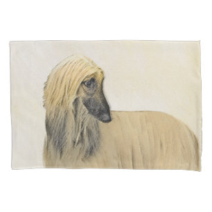 Afghan Hound Painting - Niedliche Original Hund Ar Kissenbezug