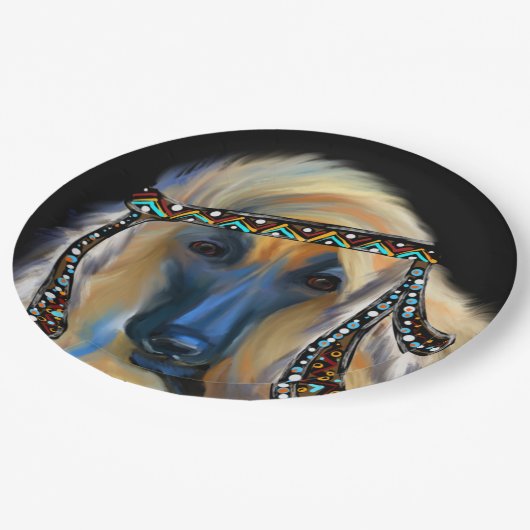 Afghan Hound Pappteller (Schrägansicht)