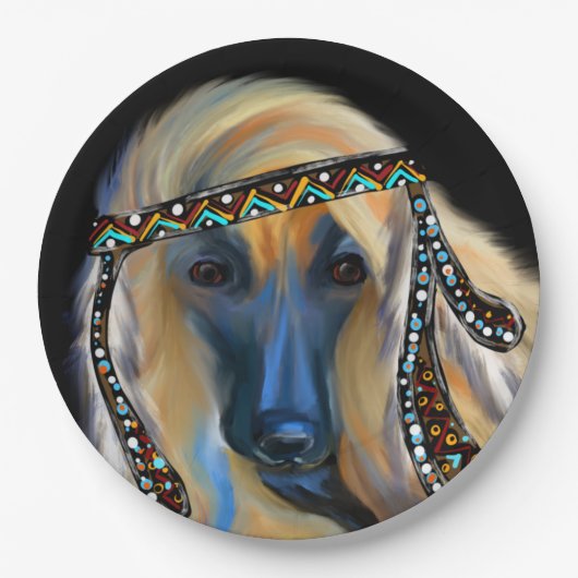 Afghan Hound Pappteller (Vorderseite)