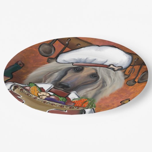 Afghan Hound Pappteller (Schrägansicht)