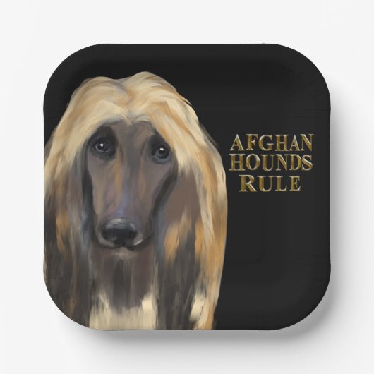 AFGHAN HOUND PAPPTELLER (Vorderseite)