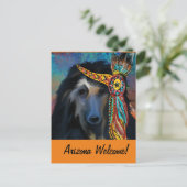 Afghan Hound Postkarte (Stehend Vorderseite)