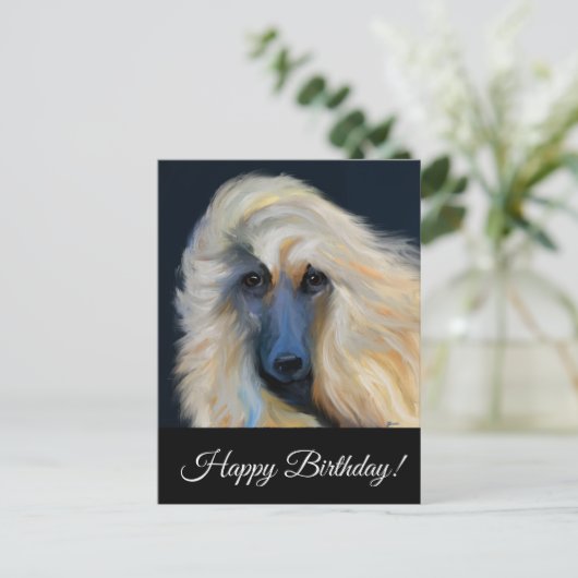 Afghan Hound Postkarte (Stehend Vorderseite)