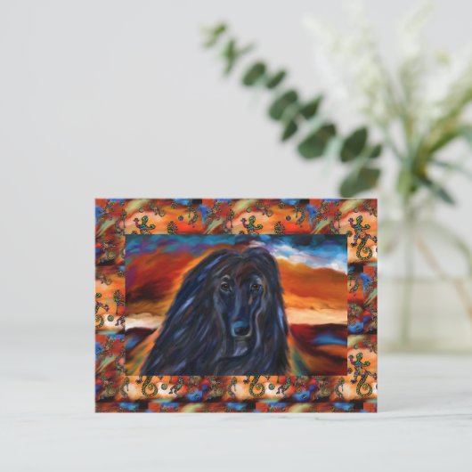 Afghan Hound Postkarte (Stehend Vorderseite)