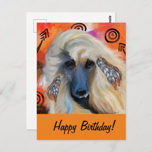 Afghan Hound Postkarte (Vorne/Hinten)