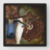 Afghan Hound Quadratische Wanduhr (Vorderseite)