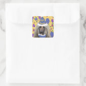 AFGHAN HOUND QUADRATISCHER AUFKLEBER (Tasche)
