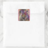AFGHAN HOUND QUADRATISCHER AUFKLEBER (Tasche)