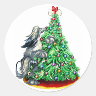 Afghan Hound Reach Goals Blue Runder Aufkleber