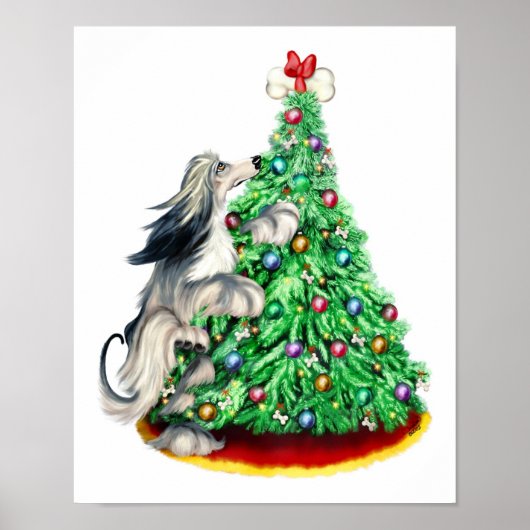 Afghan Hound Reach Goals Domino Blue Cream Poster (Vorne)