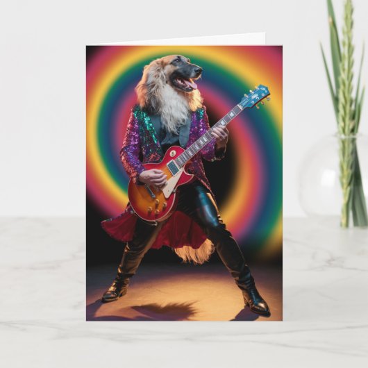 Afghan Hound Rock Star Card Karte (Vorderseite)