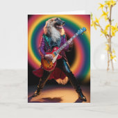 Afghan Hound Rock Star Card Karte (Gelbe Blume)