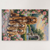 Afghan Hound Rosengarten Kunst Puzzle (Horizontal)