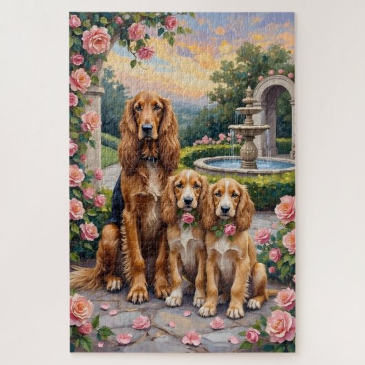 Afghan Hound Rosengarten Kunst Puzzle (Vertikal)