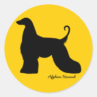Afghan Hound Runder Aufkleber