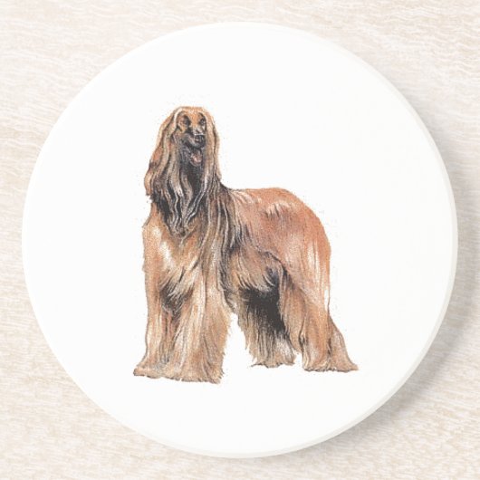 Afghan Hound Sandstone Untersetzer (Vorne)