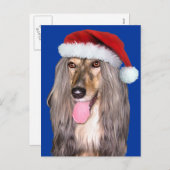 Afghan Hound Santa Claus Feiertagspostkarte (Vorne/Hinten)