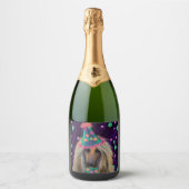 AFGHAN HOUND SCHAUMWEINETIKETT (Vorderseite)