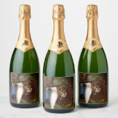 Afghan Hound Schaumweinetikett (Flaschen)