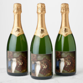 Afghan Hound Schaumweinetikett