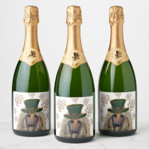 AFGHAN HOUND SCHAUMWEINETIKETT