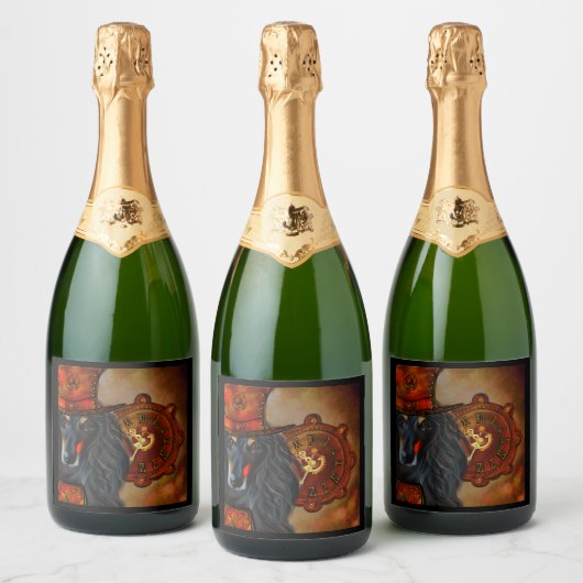 Afghan Hound Schaumweinetikett (Flaschen)