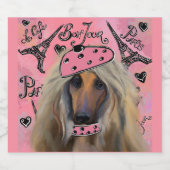 AFGHAN HOUND SCHAUMWEINETIKETT (Einzelnes Label)