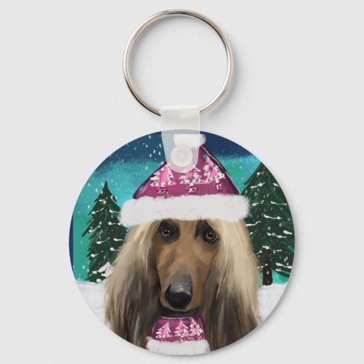 Afghan Hound Schlüsselanhänger (Vorderseite)