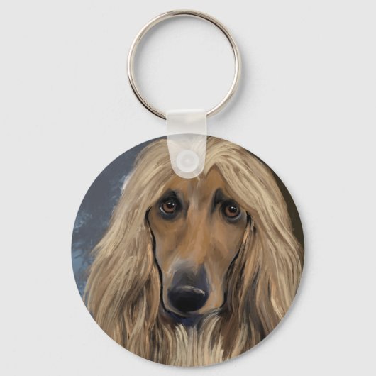 Afghan Hound Schlüsselanhänger (Vorderseite)