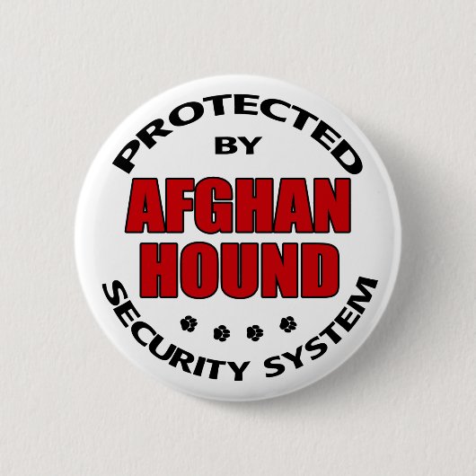 Afghan Hound Sicherheit Button (Vorderseite)