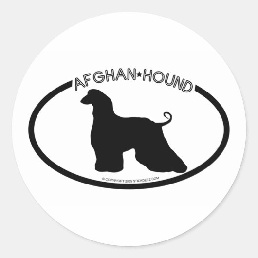 Afghan Hound Silhouette Black Sticker (Vorderseite)