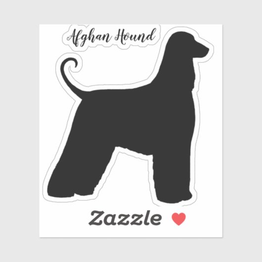 Afghan Hound Silhouette Hunde Rasse Vinyl Sticker (Blatt)