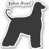 Afghan Hound Silhouette Hunde Rasse Vinyl Sticker (Vorderseite)
