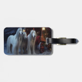 Afghan Hound Snowy Sleigh Ride Weihnachtsdekor Gepäckanhänger (Rückseite horizontal)