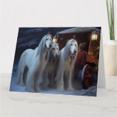 Afghan Hound Snowy Sleigh Ride Weihnachtsdekor Karte (Vorderseite)