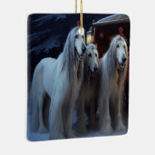 Afghan Hound Snowy Sleigh Ride Weihnachtsdekor Keramikornament (Rechts)