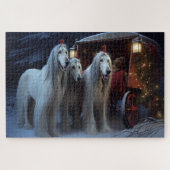 Afghan Hound Snowy Sleigh Ride Weihnachtsdekor Puzzle (Horizontal)